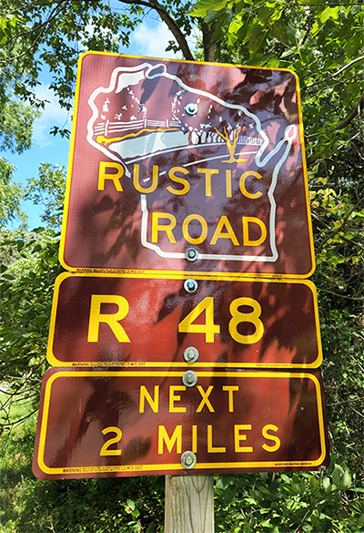 rustic road sign